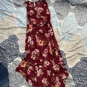 Burgundy flower dress